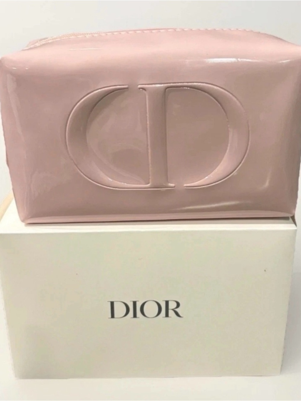 Dior Pink Patent CD Embossed Cosmetic Case